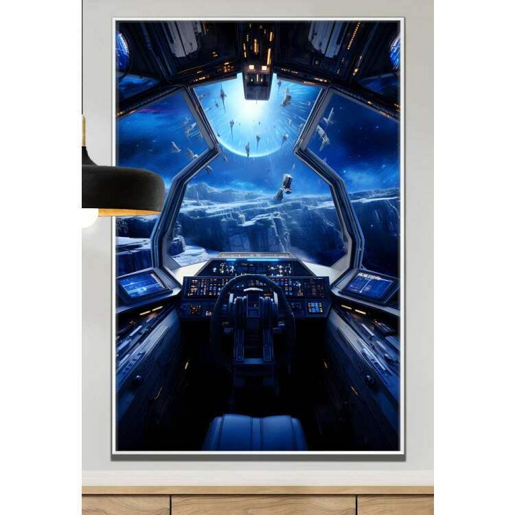 Quadro Decorativo Espao Inspirado na Nave Jedi Starfighter do Filme Star Wars