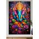 Quadro Decorativo Ganesha com Mandalas Cores Intensas