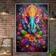 Quadro Decorativo Ganesha com Mandalas Cores Intensas