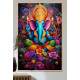 Quadro Decorativo Ganesha com Mandalas Cores Intensas
