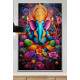 Quadro Decorativo Ganesha com Mandalas Cores Intensas