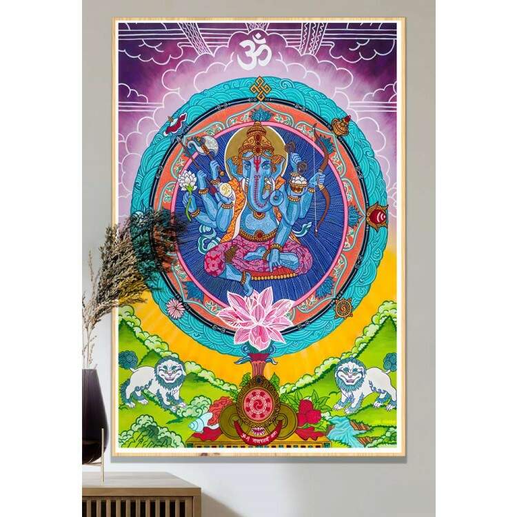 Quadro Decorativo Ganesha com Smbolo OM