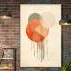 Quadro Decorativo Arte Abstrata Figuras Geom�tricas com Detalhes Fundo Bege