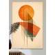 Quadro Decorativo Arte Abstrata Figuras Geom�tricas C�rculo Laranja Fundo Bege