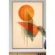 Quadro Decorativo Arte Abstrata Figuras Geom�tricas C�rculo Laranja Fundo Bege