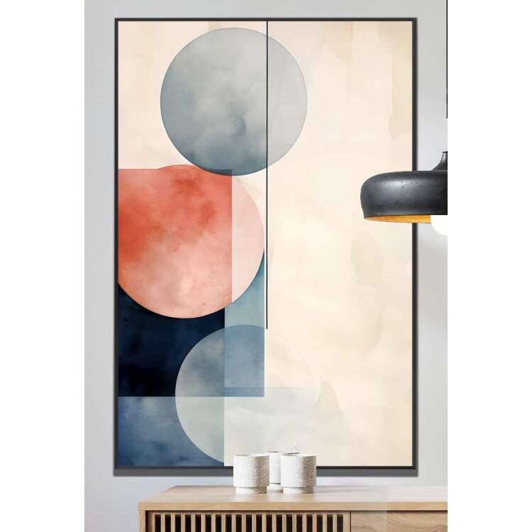 Quadro Decorativo Arte Abstrata Figuras Geomtricas Estilo Luar