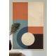 Quadro Decorativo Arte Abstrata Figuras Geom�tricas Tons de Azul e Laranja