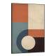 Quadro Decorativo Arte Abstrata Figuras Geom�tricas Tons de Azul e Laranja