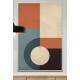 Quadro Decorativo Arte Abstrata Figuras Geom�tricas Tons de Azul e Laranja