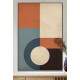 Quadro Decorativo Arte Abstrata Figuras Geom�tricas Tons de Azul e Laranja