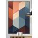 Quadro Decorativo Geom�trico Arte Abstrata Azul e Laranja