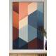 Quadro Decorativo Geom�trico Arte Abstrata Azul e Laranja