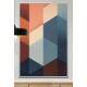 Quadro Decorativo Geom�trico Arte Abstrata Azul e Laranja