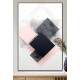 Quadro Decorativo Geom�trico Arte Abstrata com Tons de Rosa Fundo Branco