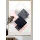 Quadro Decorativo Geom�trico Arte Abstrata com Tons de Rosa Fundo Branco