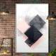 Quadro Decorativo Geom�trico Arte Abstrata com Tons de Rosa Fundo Branco