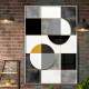 Quadro Decorativo Geom�trico Arte Abstrata C�rculos e Quadrados