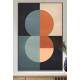 Quadro Decorativo Geom�trico Arte Abstrata Laranja e Azul