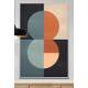 Quadro Decorativo Geom�trico Arte Abstrata Laranja e Azul