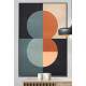 Quadro Decorativo Geom�trico Arte Abstrata Laranja e Azul