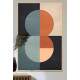 Quadro Decorativo Geom�trico Arte Abstrata Laranja e Azul