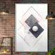 Quadro Decorativo Geom�trico Arte Abstrata Tons de Branco e Preto
