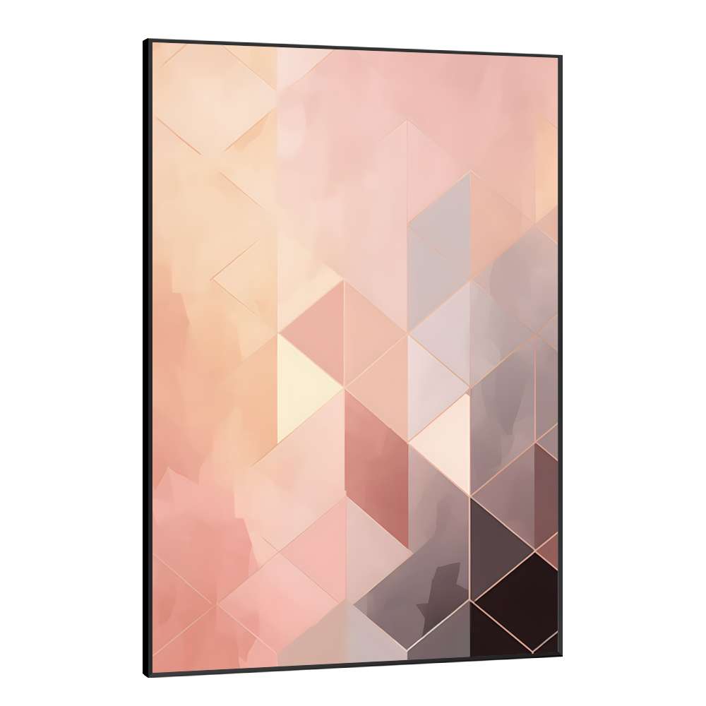 Quadro Decorativo Geomtrico Arte Abstrata Tons de Rose