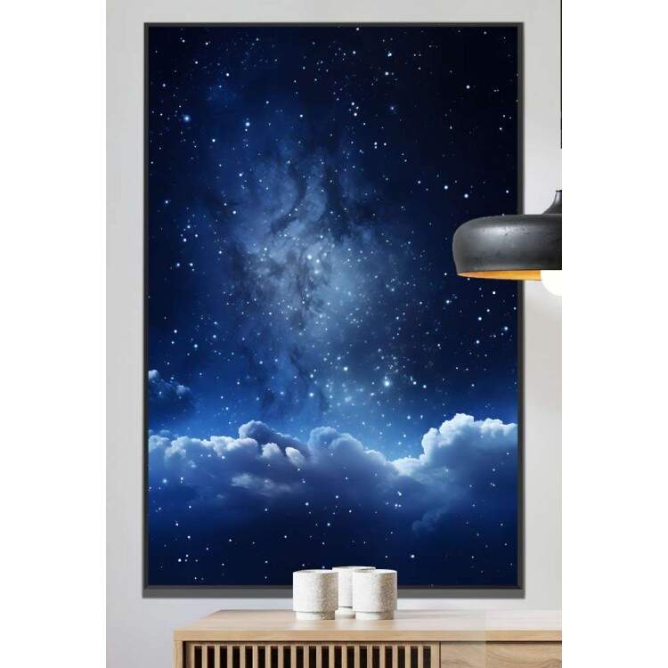 Quadro Decorativo Cu Estrelado com Nuvens