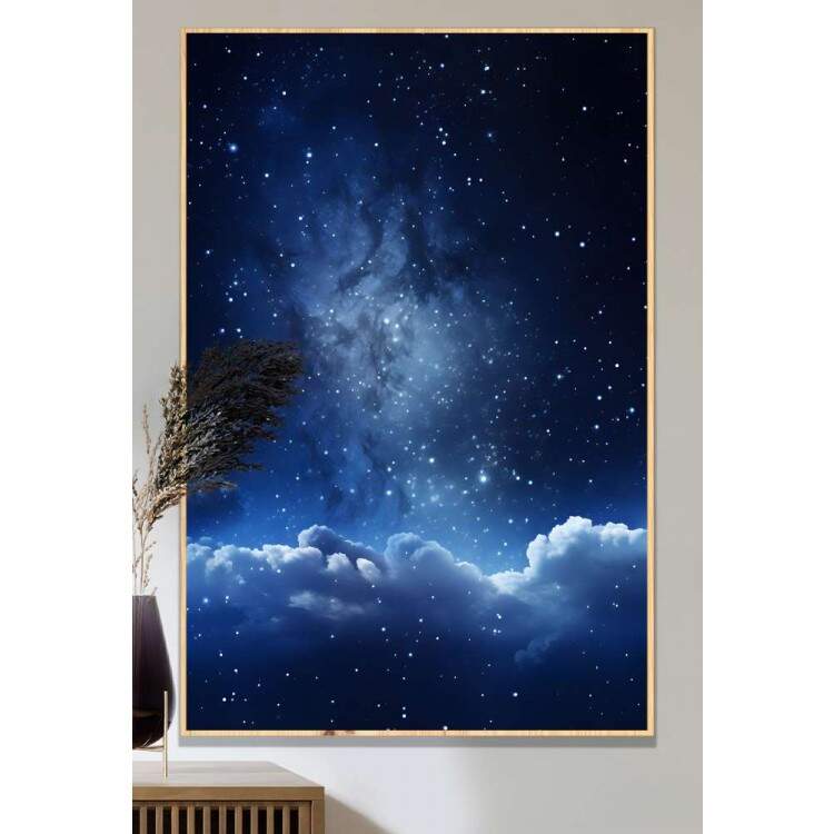 Quadro Decorativo Cu Estrelado com Nuvens