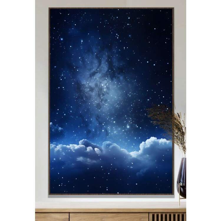 Quadro Decorativo Cu Estrelado com Nuvens