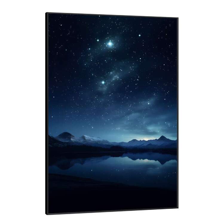 Quadro Decorativo Cu Estrelado com Reflexo de Rio