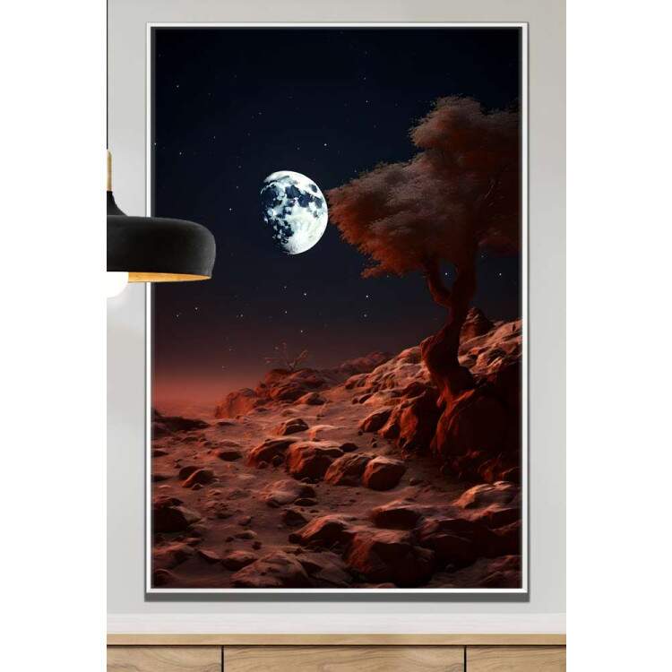 Quadro Decorativo Luar Iluminando Montanha