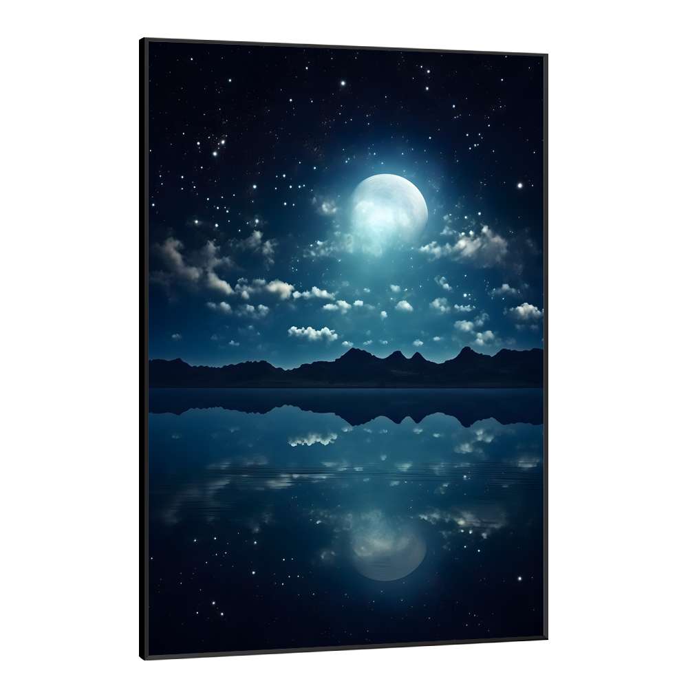 Quadro Decorativo Luar Refletindo em Rio