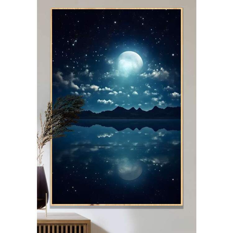 Quadro Decorativo Luar Refletindo em Rio