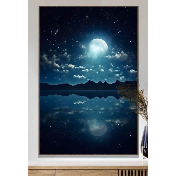 Quadro Decorativo Luar Refletindo em Rio