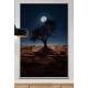 Quadro Decorativo �rvore e Fundo de Lua Cheia