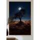 Quadro Decorativo �rvore e Fundo de Lua Cheia