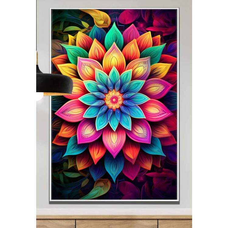 Quadro Decorativo Mandala Colorida com Cores Intensas