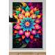 Quadro Decorativo Mandala Colorida com Cores Intensas