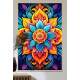 Quadro Decorativo Mandala Colorida com Cores Saturadas