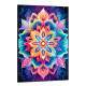 Quadro Decorativo Mandala Colorida com Fundo Azul e Roxo