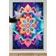 Quadro Decorativo Mandala Colorida com Fundo Azul e Roxo