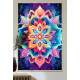 Quadro Decorativo Mandala Colorida com Fundo Azul e Roxo