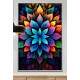 Quadro Decorativo Mandala Colorida com Fundo Escuro