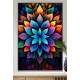 Quadro Decorativo Mandala Colorida com Fundo Escuro