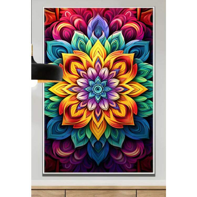 Quadro Decorativo Mandala Com Diferentes Tons de Cores