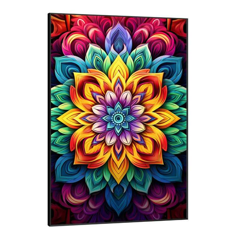Quadro Decorativo Mandala Com Diferentes Tons de Cores