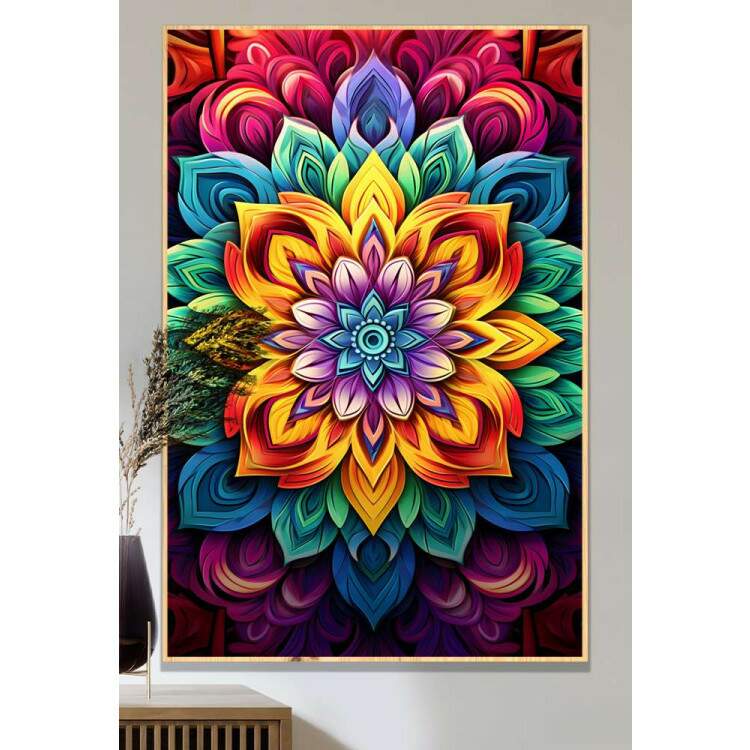 Quadro Decorativo Mandala Com Diferentes Tons de Cores