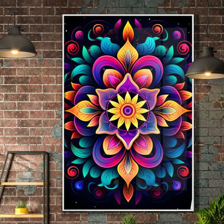 Quadro Decorativo Mandala com Tons de Cores Diferentes