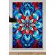 Quadro Decorativo Mandala com Tons Vermelhos e Azuis